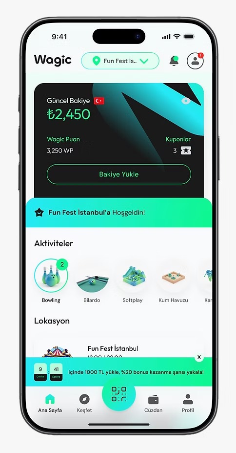Wagic mobil uygulama ekranı